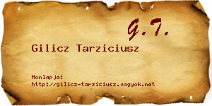 Gilicz Tarziciusz névjegykártya